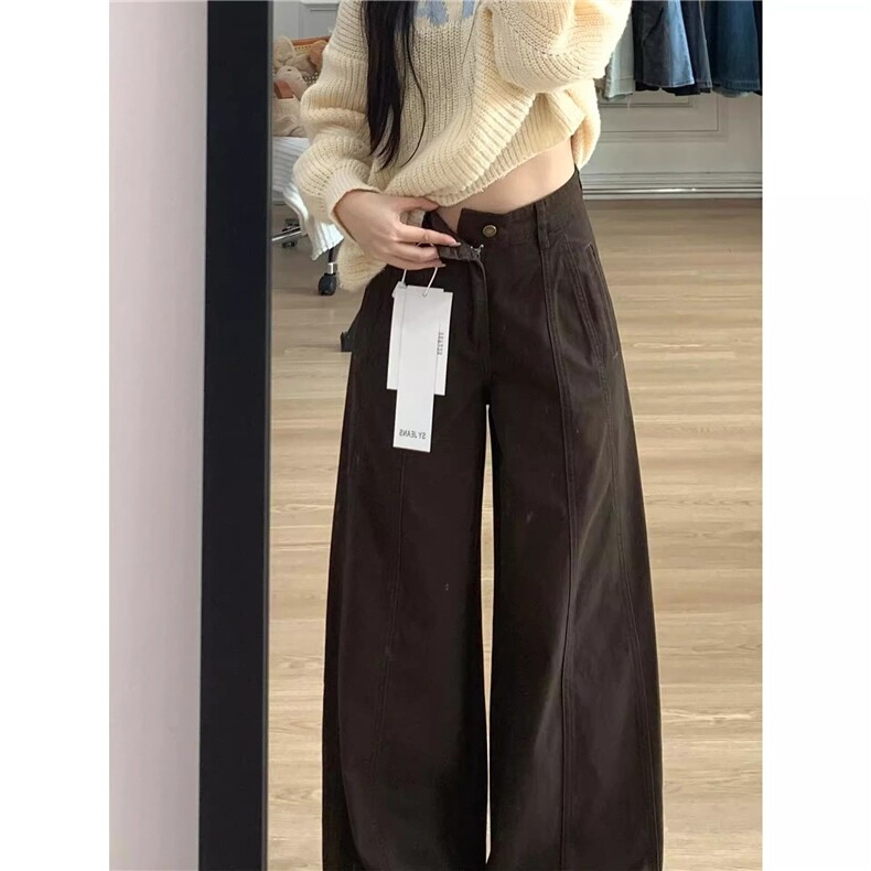 美拉阔腿牛仔裤女春秋宽松显瘦梨型身材裤子N09141-P50,男装牛仔裤,星座308B-2