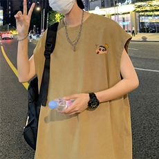 数据超好抖音品240克重磅欧美式潮牌水洗背心无袖t恤BX260-P35，男装T恤，电商A486