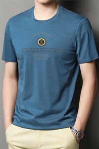 FL-SM3125男式2023年夏季新款丝光棉T恤衫男短袖圆领休闲体恤P56图片