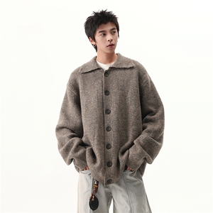 春秋针织毛衣cleanfit翻领慵懒老钱风开衫休闲外套MY0588-P58图片