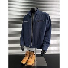 26春装高品质老钱风立领夹克外套男女美式潮牌拉链工装风宽松上衣，男装夹克，电商A486