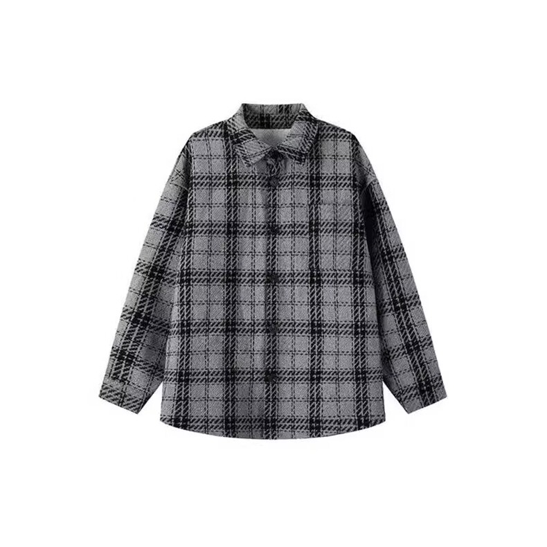 XXF053新款男士加厚保暖休闲夹克男生格子长袖衬衫上衣服外套,男装夹克,星座308A-1（原309B-1）
