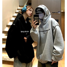 春装新品潮肩部可开扣刺绣情侣连帽卫衣中性外套男女H929P68，男装卫衣，电商A341