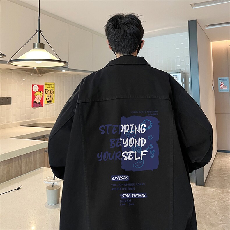 牛仔夹克男大码牛仔外套男茄克NJ77345-P60加绒款-P75,男装夹克,电商A040