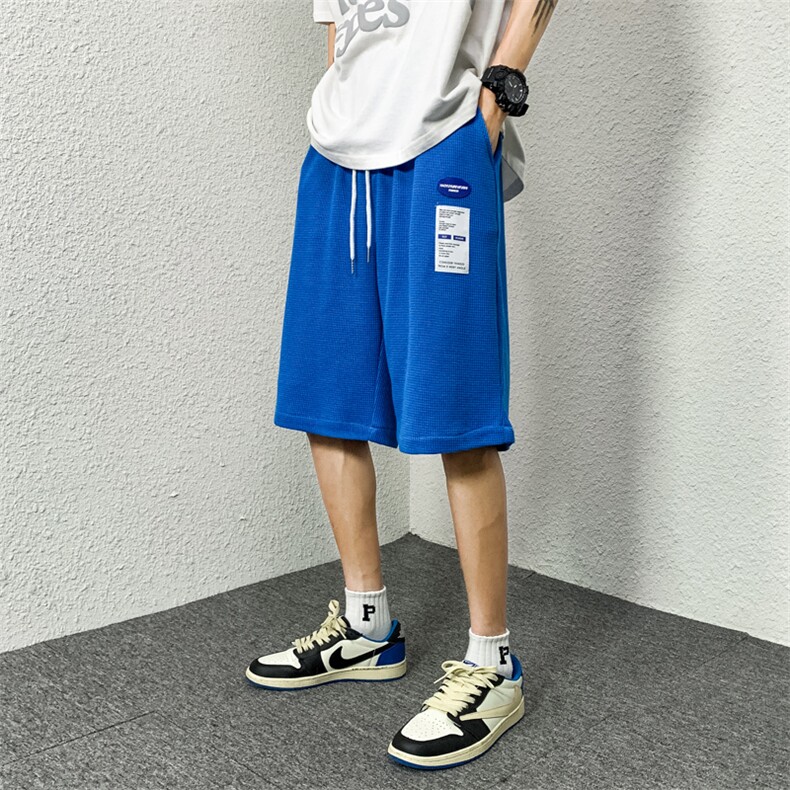 ！2023夏季新款华夫格短裤男士五分中裤运动裤DK666P25控39图片