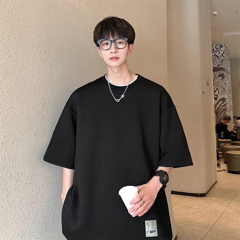 T902P30重磅350克休闲时尚潮牌半袖男士宽松T恤短袖上衣,男装T恤,电商A026-1