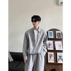 现货假两件层次感重磅立领卫衣套装上衣W202-P60卫裤KK303-P50，男装休闲套装，星座1213