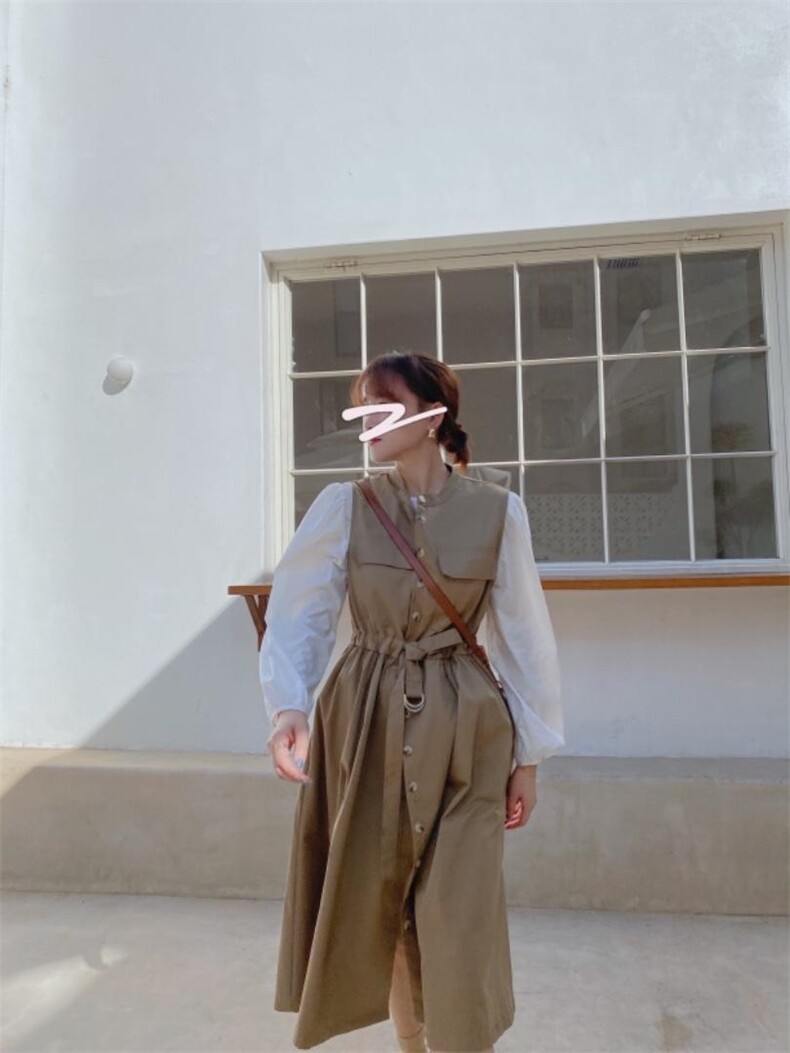 两件套马甲裙，女装马甲，驿谷