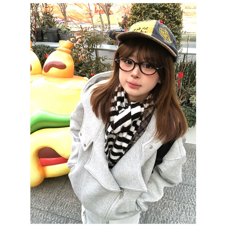 网图重磅380克全棉宽松设计感拉链套头连帽卫衣外套AH912-P58,女装短外套,四季星座610B