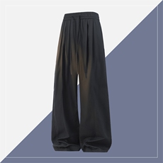 高品质鱼骨纹休闲亚麻棉裤新款宽松直筒裤A436-26012-P5085，男装棉裤，电商A436