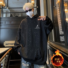 抖音得物高品质重磅全棉二开支持退换360克满天星连帽卫衣1017，男装卫衣，电商A486