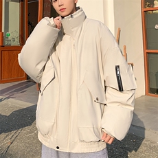 pu皮棉衣男冬季新款加厚棉服宽松面包服棉袄M7166P125控168，男装棉衣，电商A157