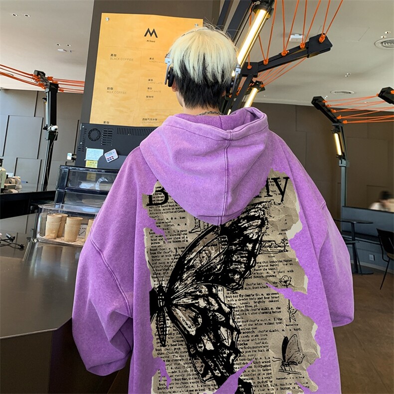 美式潮牌重磅水洗做旧连帽卫衣力推大码男XZ517A-2-Y7744-P68,男装卫衣,星座517A-2