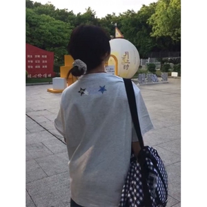 H0873-P35推荐 前后贴布刺绣休闲百搭短袖T恤图片