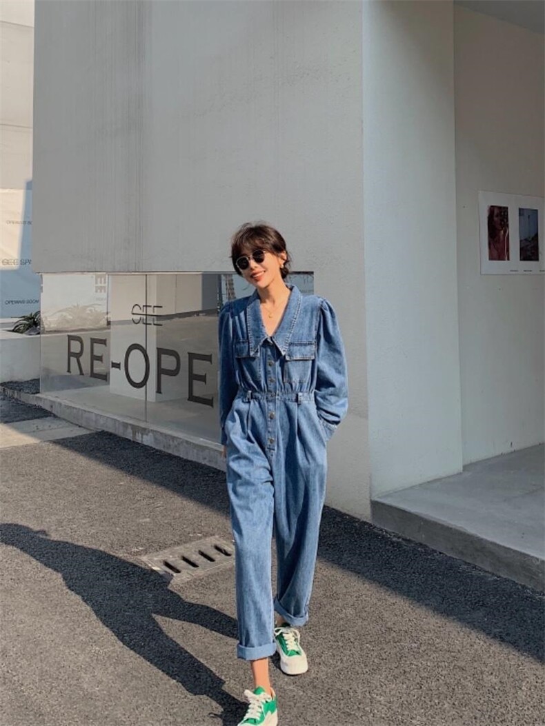 牛仔连体裤，女装连体裤，肆尔