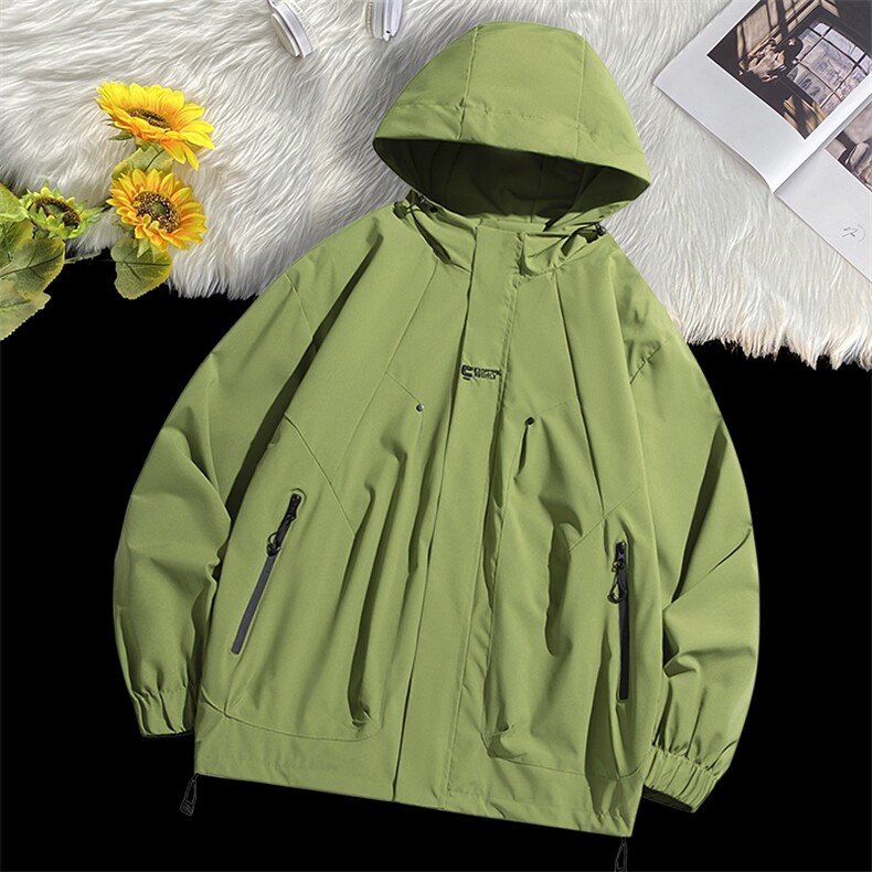 连帽冲锋衣情侣外套防风防水登山服夹克男港风平铺JH-JK745-P50,男装夹克,星座717