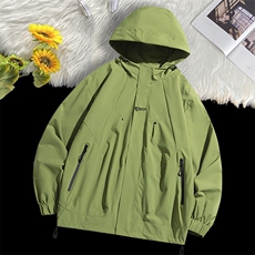 连帽冲锋衣情侣外套防风防水登山服夹克男港风平铺JH-JK745-P50，男装夹克，星座717
