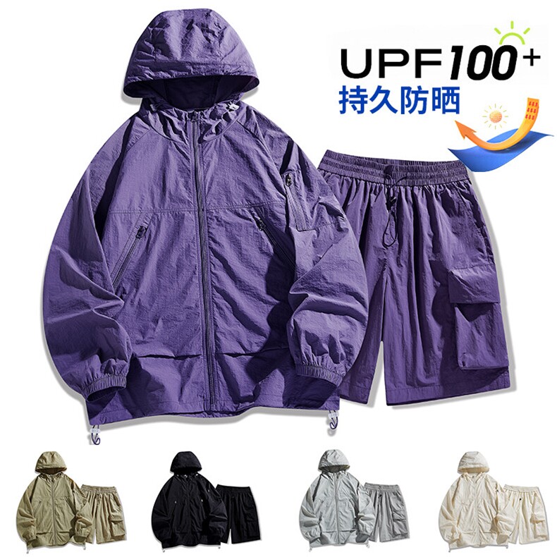 UPF100+有报告凉感轻薄透气套装防晒服两件套HS622-P75,男装防晒衣,星座1206（原A206）