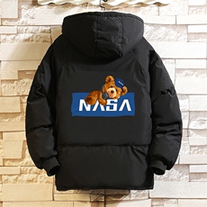 NASA加厚加绒连帽衣男大码服男面包服男砖墙MY16247-P100，男装棉衣，电商A040A