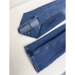 B221 美式ins高街暗黑喷墨宽松弯刀牛仔裤 LK25545-特P45控78图片