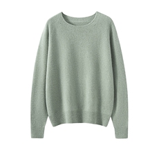 圆领100%纯山羊绒衫女高端毛衣秋冬新款高级感上衣宽松打底针织衫，女装羊绒衫，暖绒情旗舰店