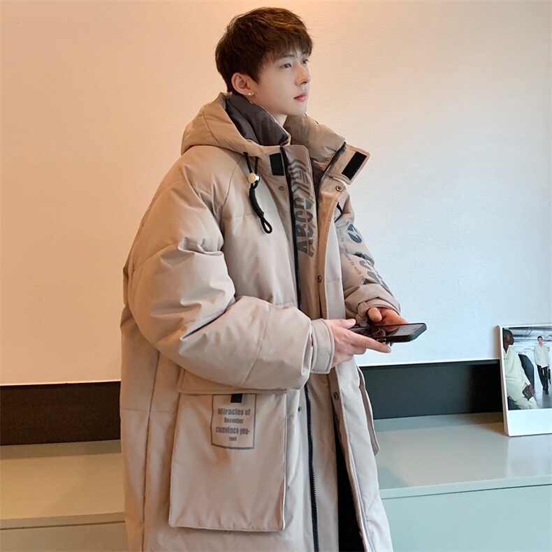 情侣羽绒服男冬季新款港风宽松连帽中长款保暖外套YR906-P175,男装羽绒服,星座214-3
