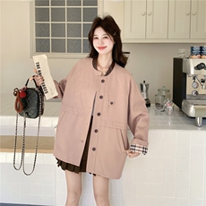 现货春季新款拼接风衣短外套26161P155K238，女装短外套，2D035