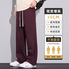 2025秋季宽松直筒休闲裤子男款美式潮流百搭阔腿长裤男Z9860-P45，男装休闲裤，星座509