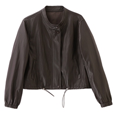 2026春装新款简约时髦风尚短款皮衣外套，女装皮衣，魅丽静蓝