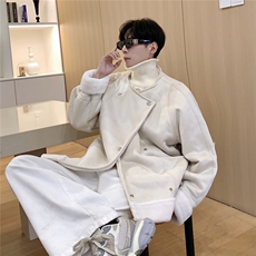 港风皮毛一体棉衣男高级感轻奢机车棉服男外套男8708P158控228，男装棉衣，星座227-7