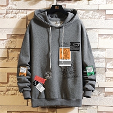 WY2121-P40纯连帽卫衣男大码运动帽衫宽松薄外套砖墙挂拍，男装卫衣，电商A040A