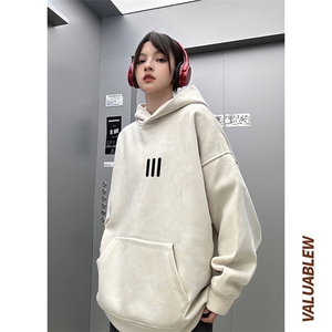 麂皮绒连帽卫衣 直播品质重磅400克三条杠印花JL7168-P45控78图片