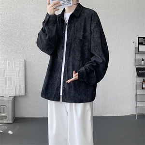 衬衫男春季新款港风宽松大码扎染肌理感长袖衬衣CS7012-P38图片