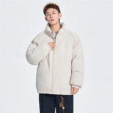 现货冬季美式休闲加厚雪山外套夹克立领纯色三防户外工装棉服，男装夹克，电商A486-1