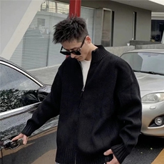 5003-P54立领针织开衫外套男士春秋冬季2025新款慵懒风外穿，女装短外套，电商B323A