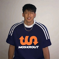 夏季美式高街重磅纯棉三条杠织带撞色男女短袖T恤ZD309-特P30，男装T恤，电商A486