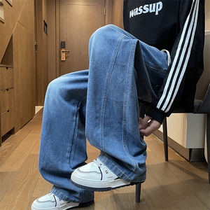 牛仔裤男士韩版潮流高街百搭宽松2024冬季新款ins长裤RK2287-P45图片