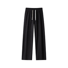 白底平铺立体褶皱肌理感休闲裤男夏季冰丝薄款运动裤直筒KZ044P50，女装休闲裤，电商B312