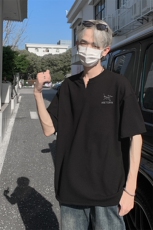 新款美式抖音直播得物痞帅肌理感V领短袖T7510P25控39，男装T恤，电商C408-1(原B339-1)