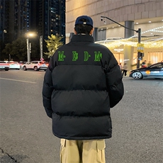 已注册港风直播抖音得物品质宽松男加厚撞色棉衣外套M1403P68，男装棉衣，电商C408-1(原B339-1)