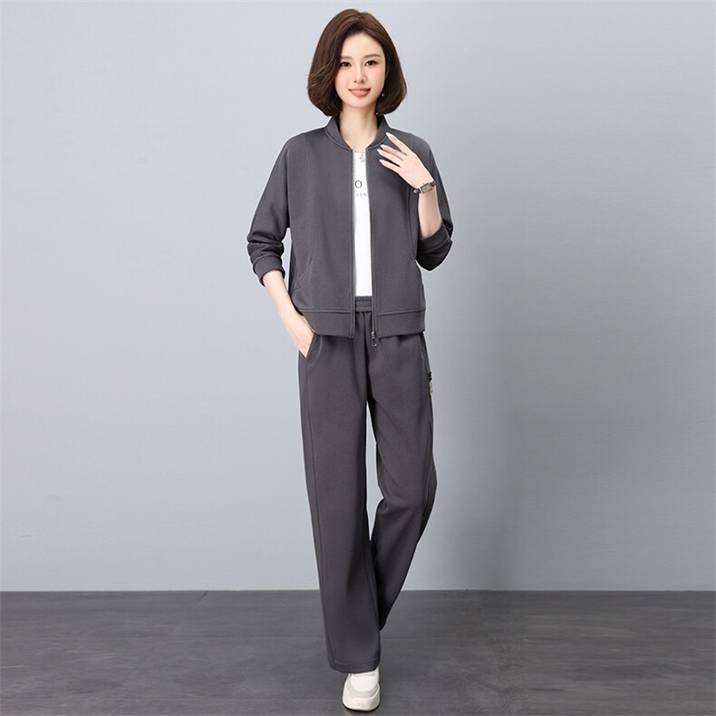 时尚休闲宽松阔腿裤两件套套装女,女装套装/套裙,依恋蒂丝