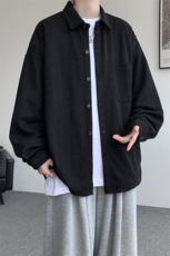 衬衫男秋季新款港风宽松大码雪尼尔长袖衬衣CS7008-P39，男装衬衫，星座214-3