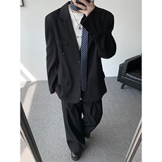 潮流休闲西装外套高级痞帅宽松韩版自带垫肩西服外套可整套搭配，男装西服套装，电商B319