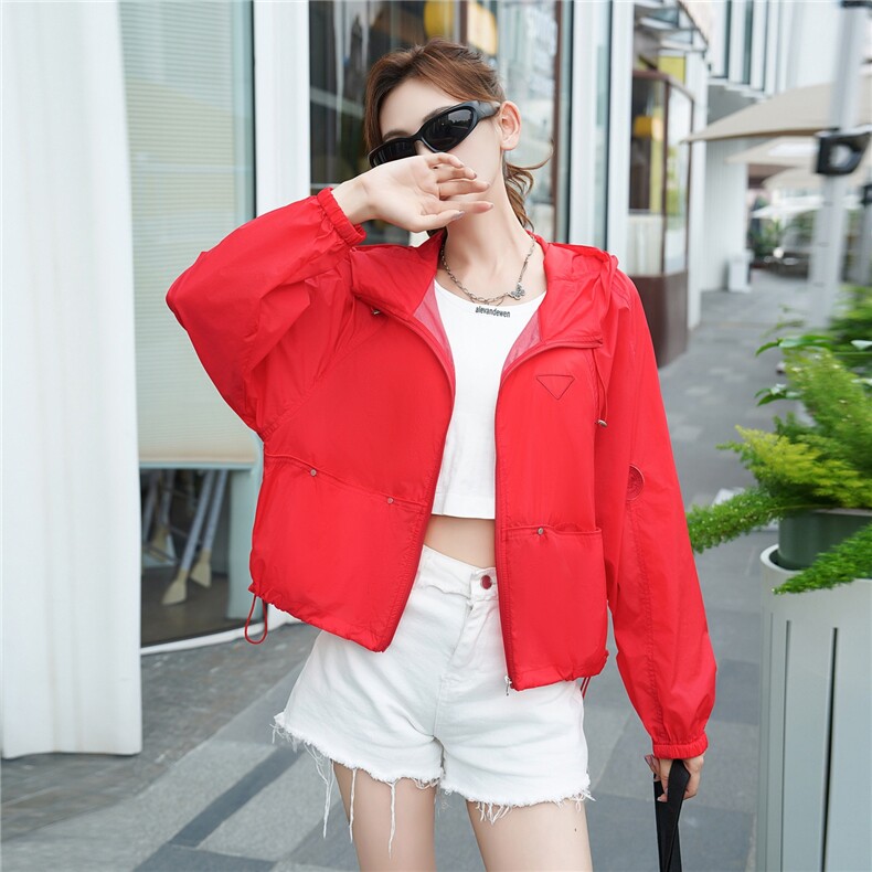黄色韩版时尚气质松弛感连帽防晒外套女2025夏季新款宽松百搭上衣,女装短外套,安之芮娜