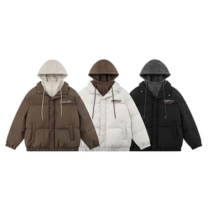 特批新款平铺假两件字母印花连帽棉服A247-MY64702特批115控168图片