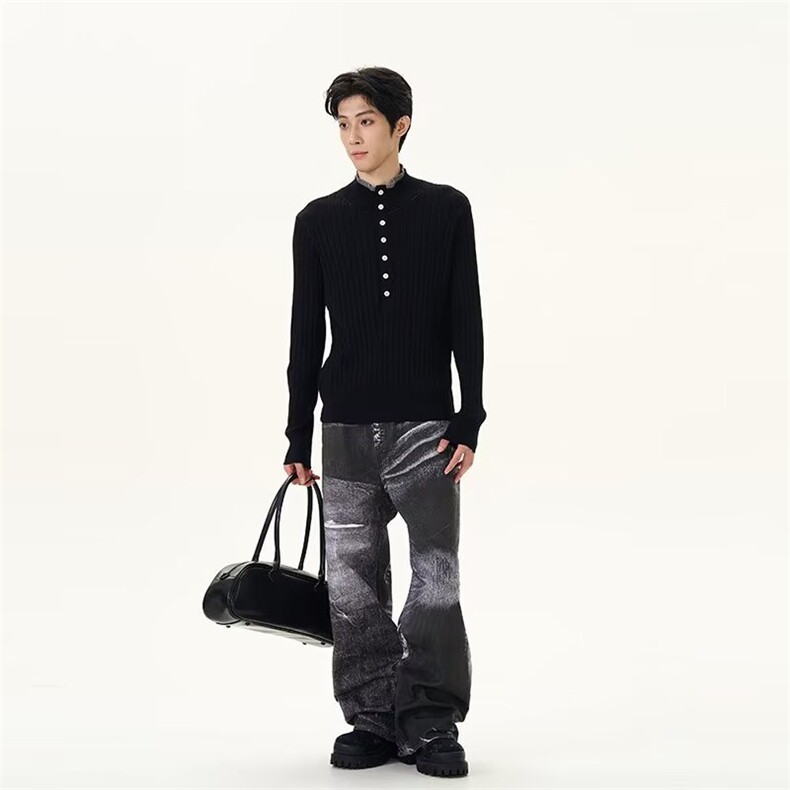 1506-1/M56081/P54冬领针织衫毛衣男修身韩版粗条纹纯色打底衫,男装T恤,星座1506-1