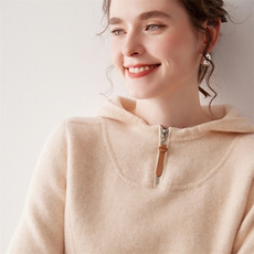 2025秋冬新款舒适百搭简约软糯时尚加厚上衣帽衫，女装羊绒衫，尚达羊绒