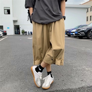 夏季新款休闲七分裤男ins短裤直筒宽松工装阔腿裤潮牌D0044-p26图片