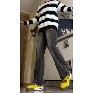 高街牛仔裤男女韩版潮流痞帅百搭直筒2025冬季ins长裤RK2315-P49图片