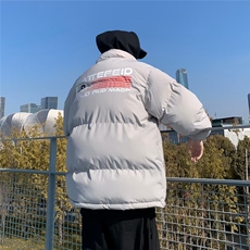 美式复古字母面包服棉服冬潮牌街头宽松情侣加厚棉衣外套，男装棉衣，星座716-2